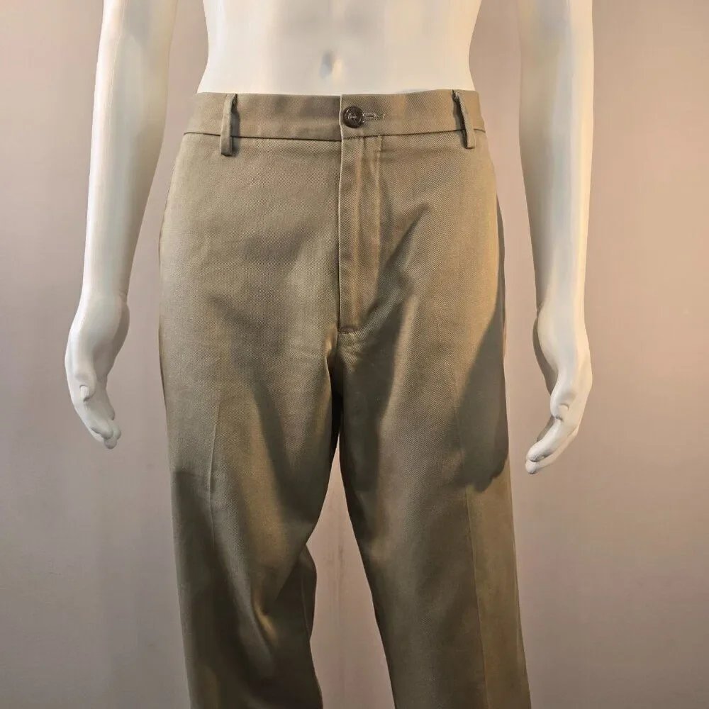 Dockers Pants Mens 34 x 32 Brown Khaki Straight Fit Cotton Chino Pants